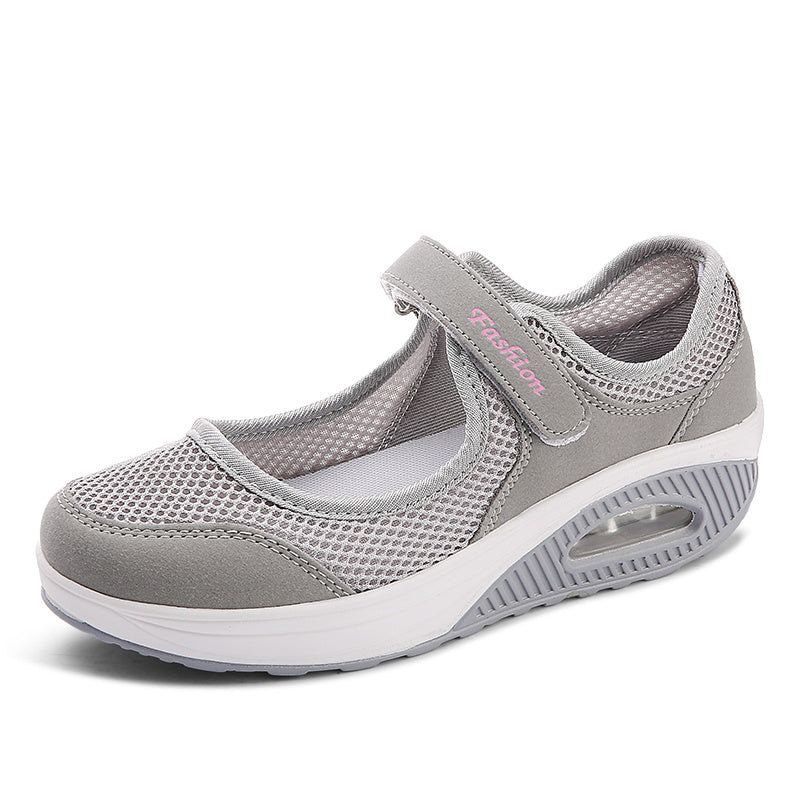 Women's Air Cushion Mesh Sneakers Hook & Loop Sports Shoes