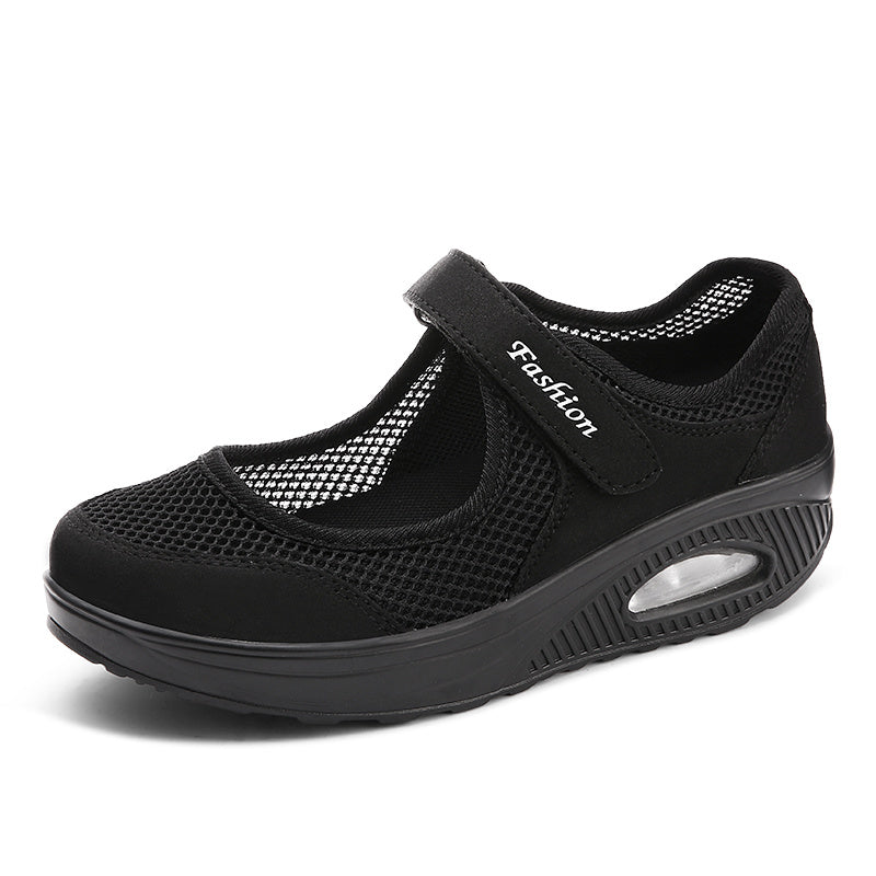 Women's Air Cushion Mesh Sneakers Hook & Loop Sports Shoes