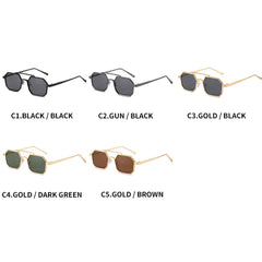 LeonLion Square Sunglasses Men's Glasses Metal Retro Eyewear