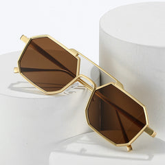 LeonLion Square Sunglasses Men's Glasses Metal Retro Eyewear
