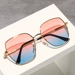 Oversize Polygon Sunglasses Gradient Lens UV Protection