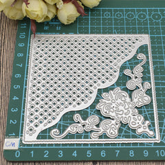 Metal Cutting Die Square Mesh Background Corner Lace Scrapbooking
