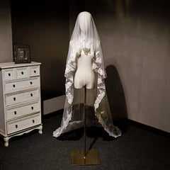 Long Veil Accessory Lace Edge Tulle Veil