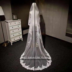 Long Veil Accessory Lace Edge Tulle Veil
