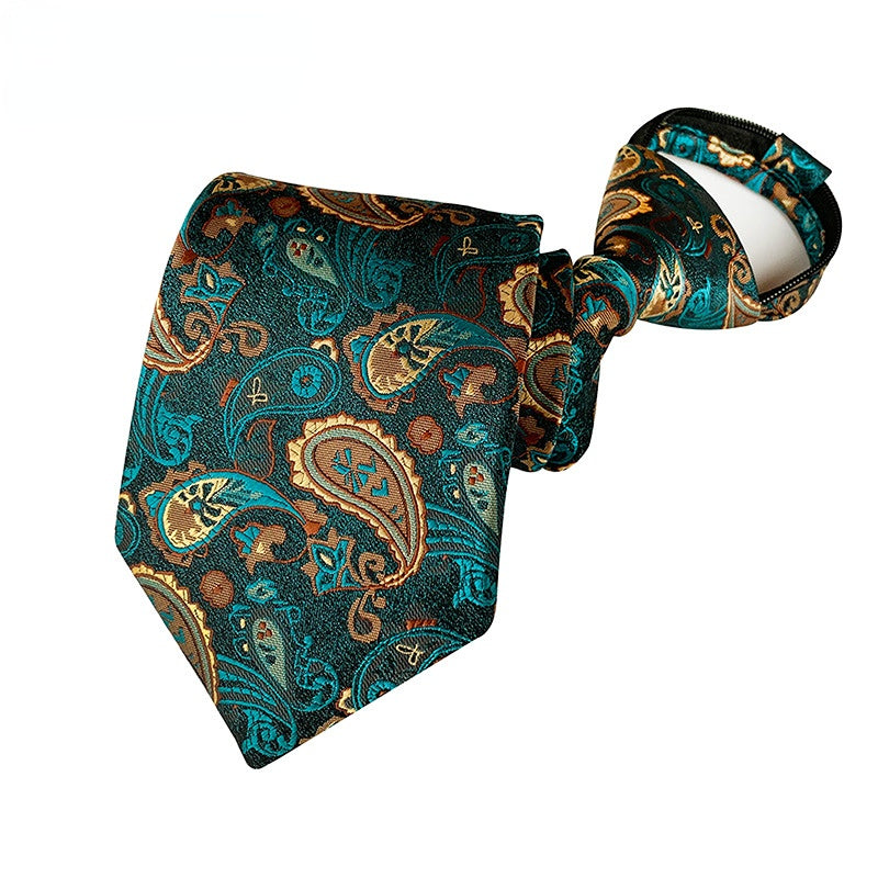 1pc Paisley Polyester Men's Zipper Tie 3 15inch