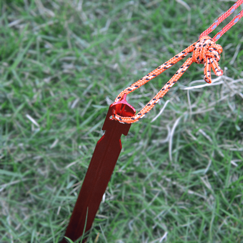 6pc Aluminum Garden Stakes 7.08in, Reflective Cord, Tent Pegs & Hamm