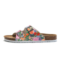 Flower Printed Slides Open Toe Slip On Shoes