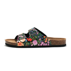 Flower Printed Slides Open Toe Slip On Shoes