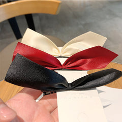 2pcs Girl's Satin Ribbon Hair Bows Clips Vintage Bowknot Side Hairpin Barrettes
