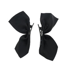 2pcs Girl's Satin Ribbon Hair Bows Clips Vintage Bowknot Side Hairpin Barrettes