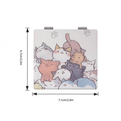 Cat Portable Makeup Mirror Double Sided Pocket Size Travel Vanity Mirror