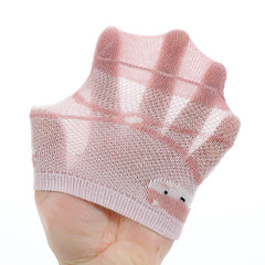 5 Pairs Girls Cartoon Knit Socks Thin Mesh for Summer & Spring