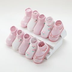 5 Pairs Girls Cartoon Knit Socks Thin Mesh for Summer & Spring