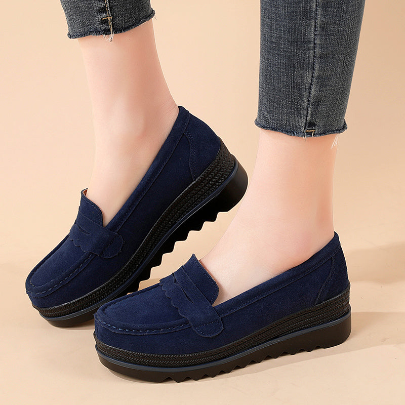 Women's Platform Loafers Slip On Walking Shoes Non slip Outdoor Shoes