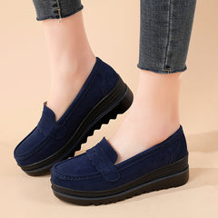 Women's Platform Loafers Slip On Walking Shoes Non slip Outdoor Shoes