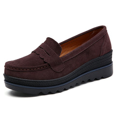 Women's Platform Loafers Slip On Walking Shoes Non slip Outdoor Shoes