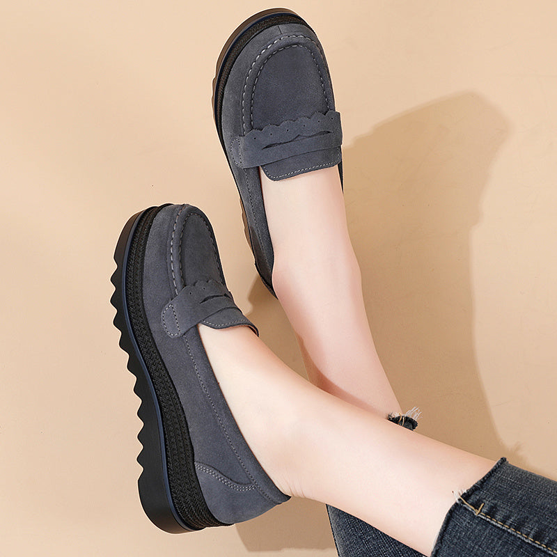 Women's Platform Loafers Slip On Walking Shoes Non slip Outdoor Shoes