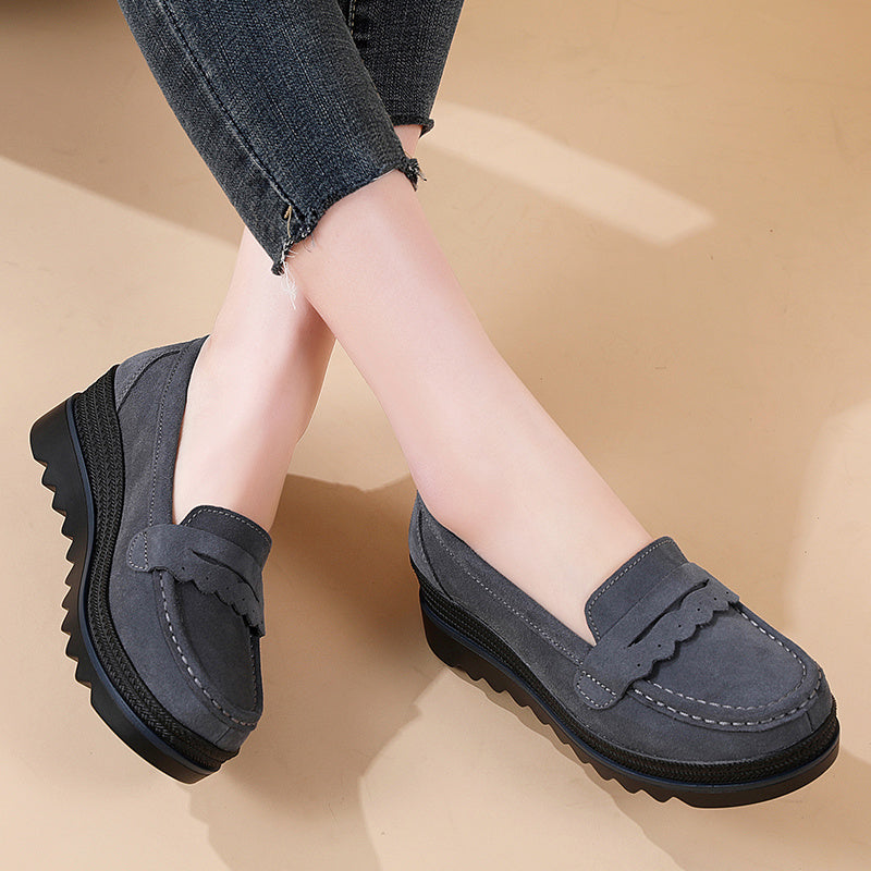 Women's Platform Loafers Slip On Walking Shoes Non slip Outdoor Shoes