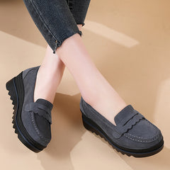 Women's Platform Loafers Slip On Walking Shoes Non slip Outdoor Shoes