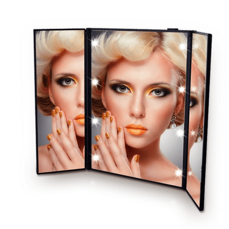 Portable LED Makeup Mirror with Vanity Lights for On-the-Go Beauty