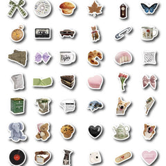 58pcs Pet Small Object Doodle Stickers DIY Stationery Computer Stickers