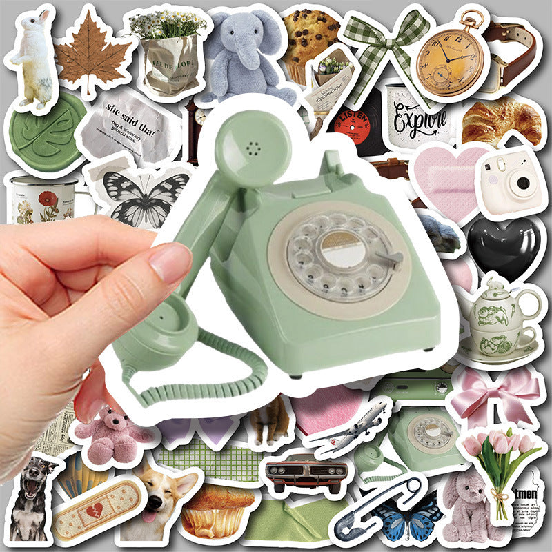 58pcs Pet Small Object Doodle Stickers DIY Stationery Computer Stickers