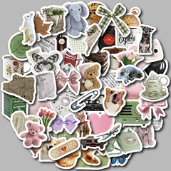 58pcs Pet Small Object Doodle Stickers DIY Stationery Computer Stickers