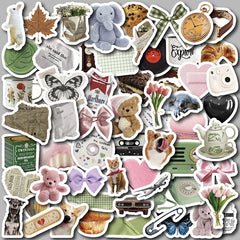 58pcs Pet Small Object Doodle Stickers DIY Stationery Computer Stickers