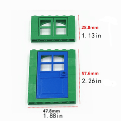 102pcs Door Window Brick DIY House Building Blocks City Architecture