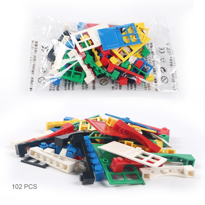 102pcs Door Window Brick DIY House Building Blocks City Architecture