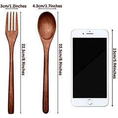 Japanese Wooden Utensil Set for Cooking and Eating - Natural Wood Flatware