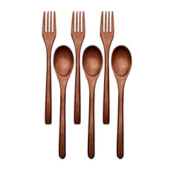 Japanese Wooden Utensil Set for Cooking and Eating - Natural Wood Flatware