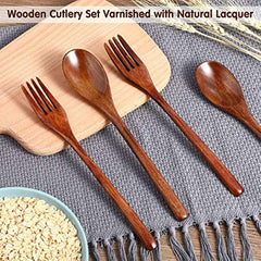 Japanese Wooden Utensil Set for Cooking and Eating - Natural Wood Flatware