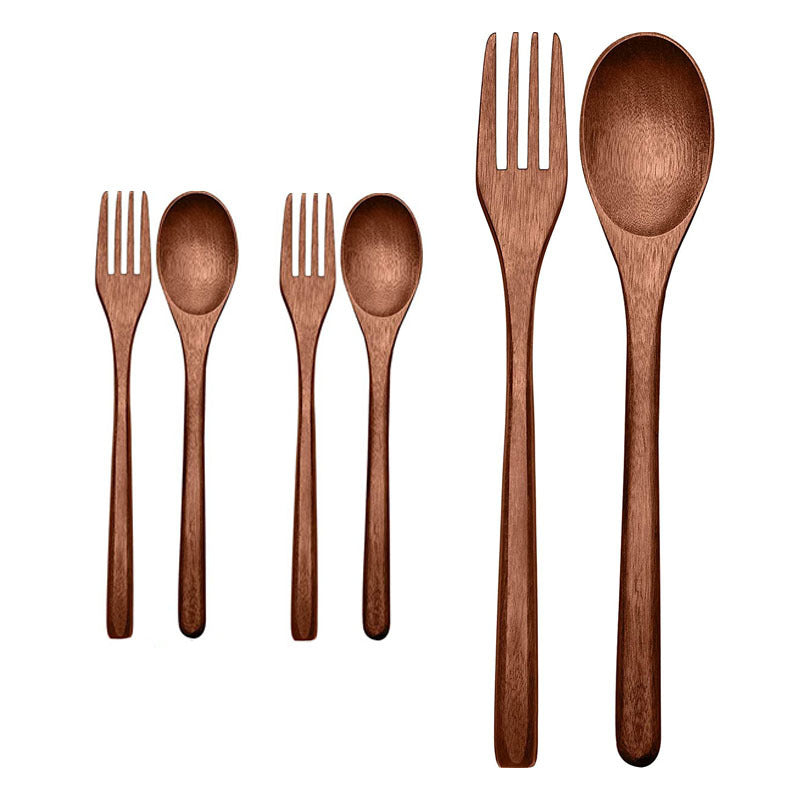 Japanese Wooden Utensil Set for Cooking and Eating - Natural Wood Flatware