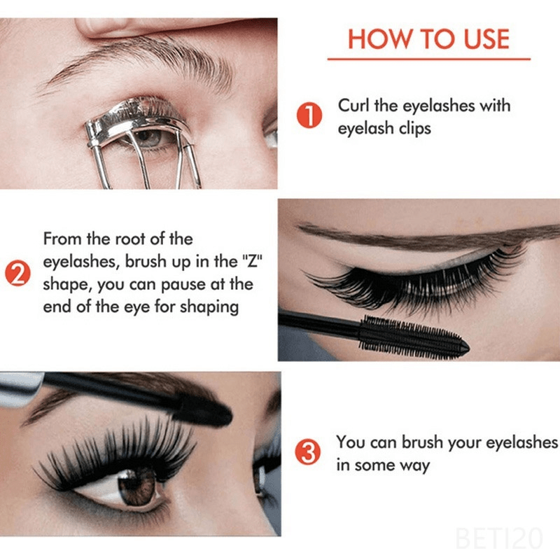 Waterproof Silky Fiber Eyelash Mascara Lengthening Lash Thick Mascara