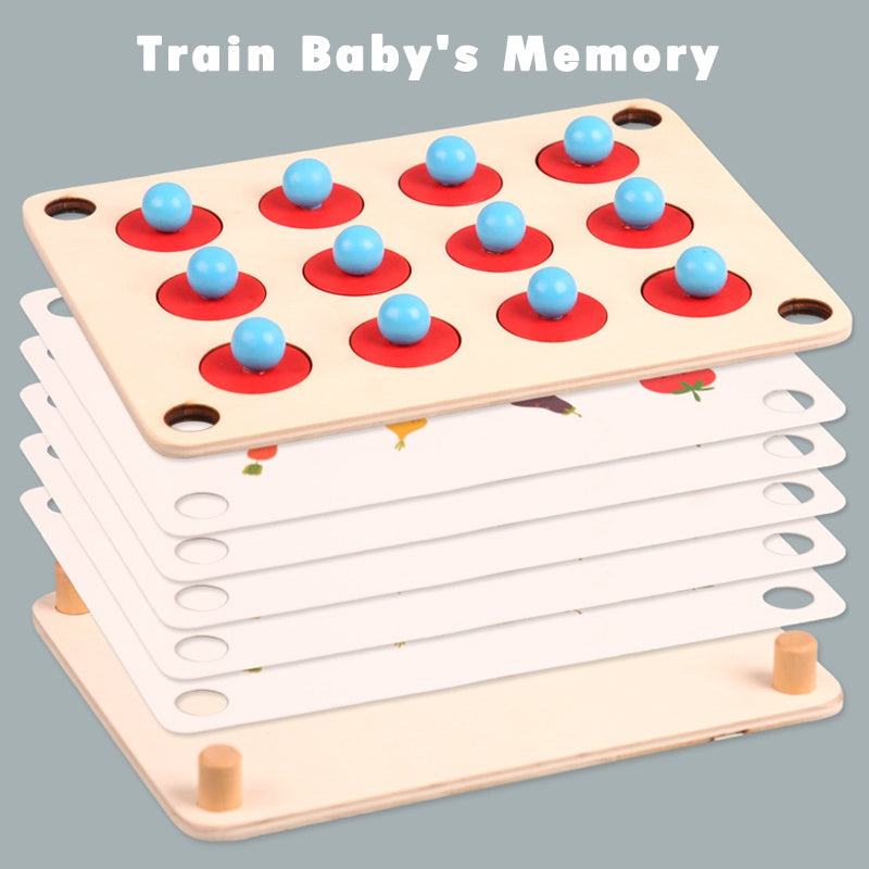 Wooden Memory Chess Table Game for Kids, Montessori Education Toy