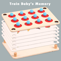 Wooden Memory Chess Table Game for Kids, Montessori Education Toy