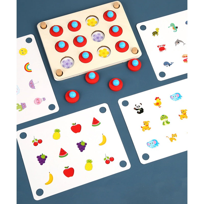 Wooden Memory Chess Table Game for Kids, Montessori Education Toy