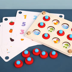 Wooden Memory Chess Table Game for Kids, Montessori Education Toy