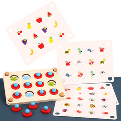 Wooden Memory Chess Table Game for Kids, Montessori Education Toy
