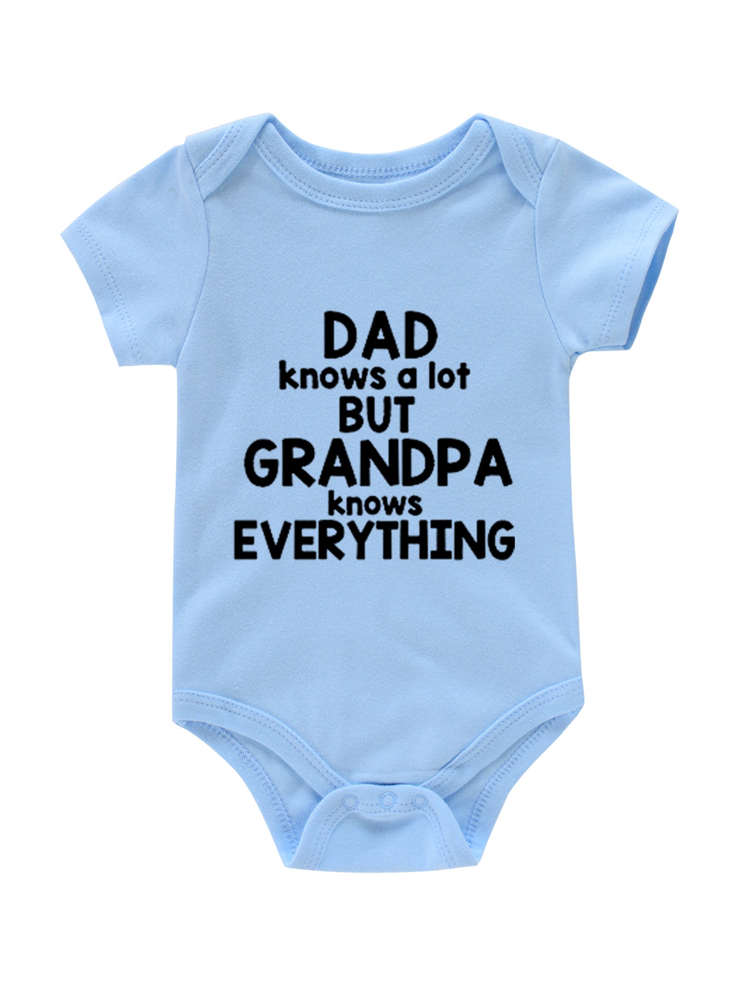 Newborn Short Sleeve Romper GRANDPA KNOWS EVERYTHING Graphic Cotton Bodysuit