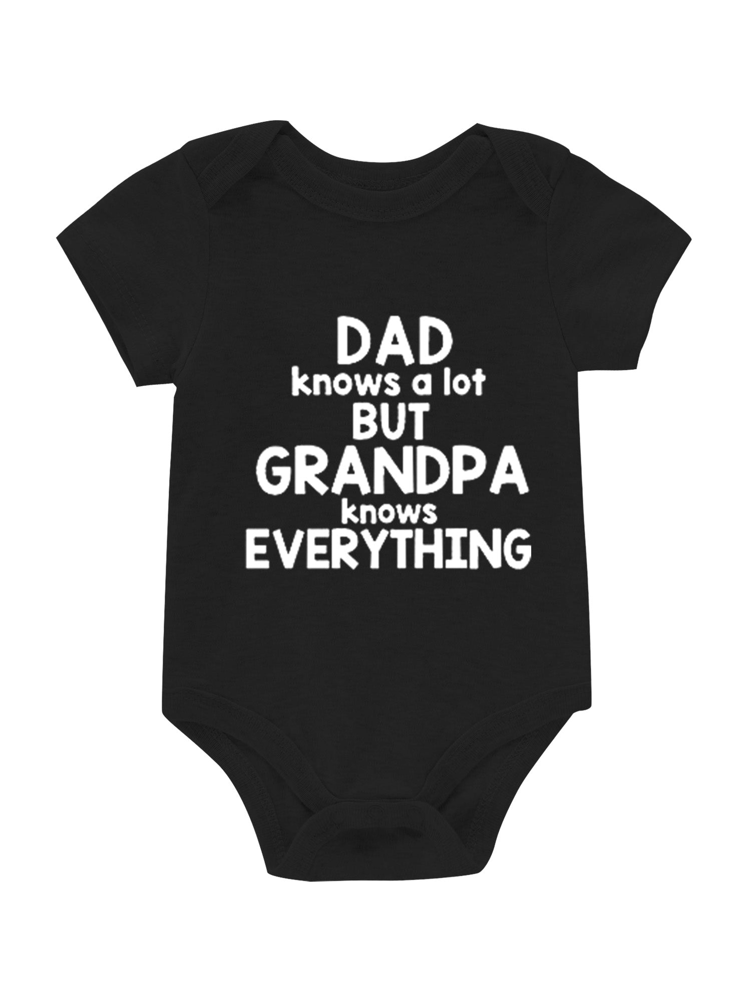 Newborn Short Sleeve Romper GRANDPA KNOWS EVERYTHING Graphic Cotton Bodysuit