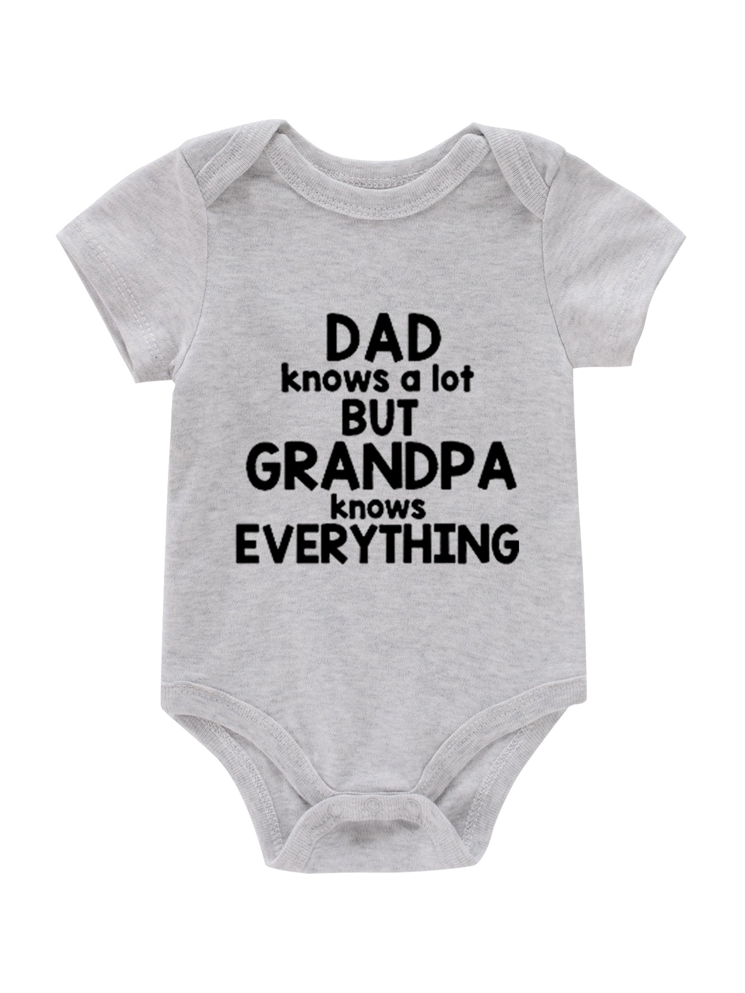 Newborn Short Sleeve Romper GRANDPA KNOWS EVERYTHING Graphic Cotton Bodysuit