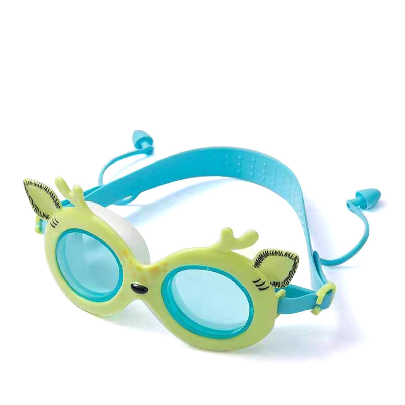 Kids Cartoon Deer Swimming Goggles Adjustable Waterproof Anti-fog HD Glasses