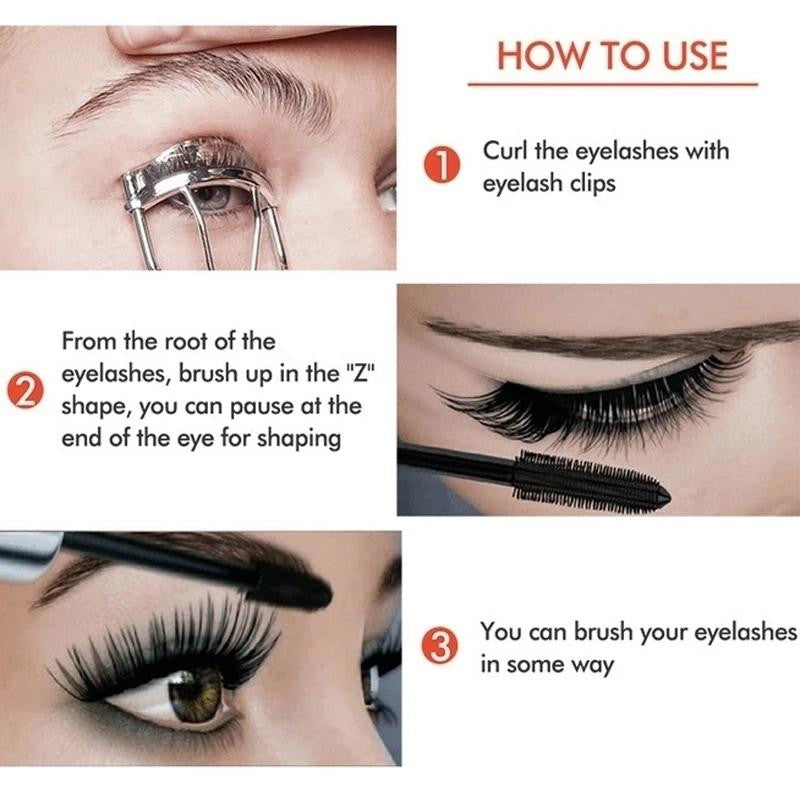 Silk Fiber Waterproof Mascara, Long Lashes Makeup Tool