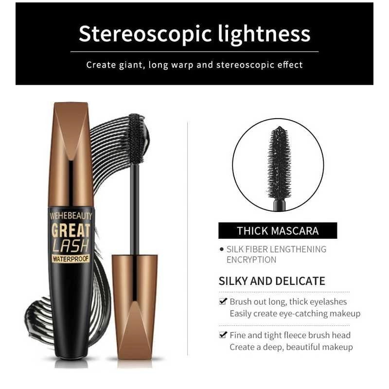 Silk Fiber Waterproof Mascara, Long Lashes Makeup Tool