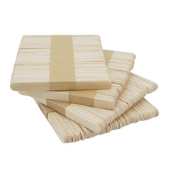 50 Natural Wooden Popsicle Sticks for Handicrafts & Ice Cream Cake Tools