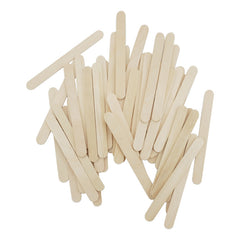 50 Natural Wooden Popsicle Sticks for Handicrafts & Ice Cream Cake Tools