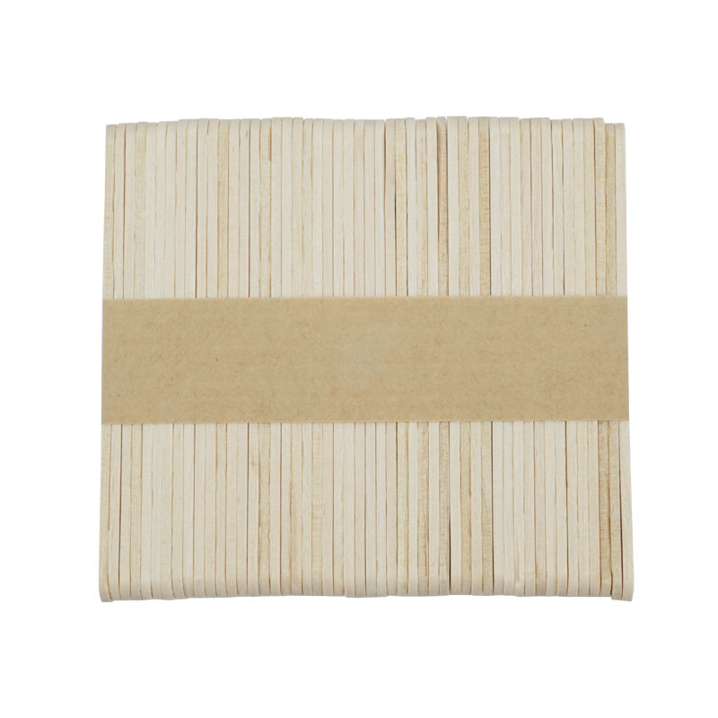 50 Natural Wooden Popsicle Sticks for Handicrafts & Ice Cream Cake Tools
