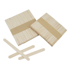 50 Natural Wooden Popsicle Sticks for Handicrafts & Ice Cream Cake Tools